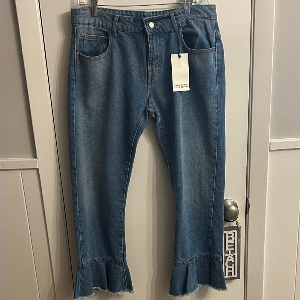 Zara Blue Flared Women Jeans nwt size 8